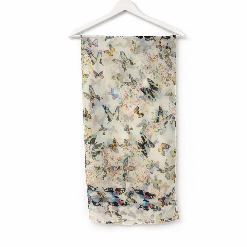 Colorful Butterfly Scarf Rectangle Accessory Rainbow Polyester